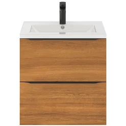 Meuble sous vasque suspendu effet noyer l.60 x H.60 x P.45 cm, GoodHome Imandra