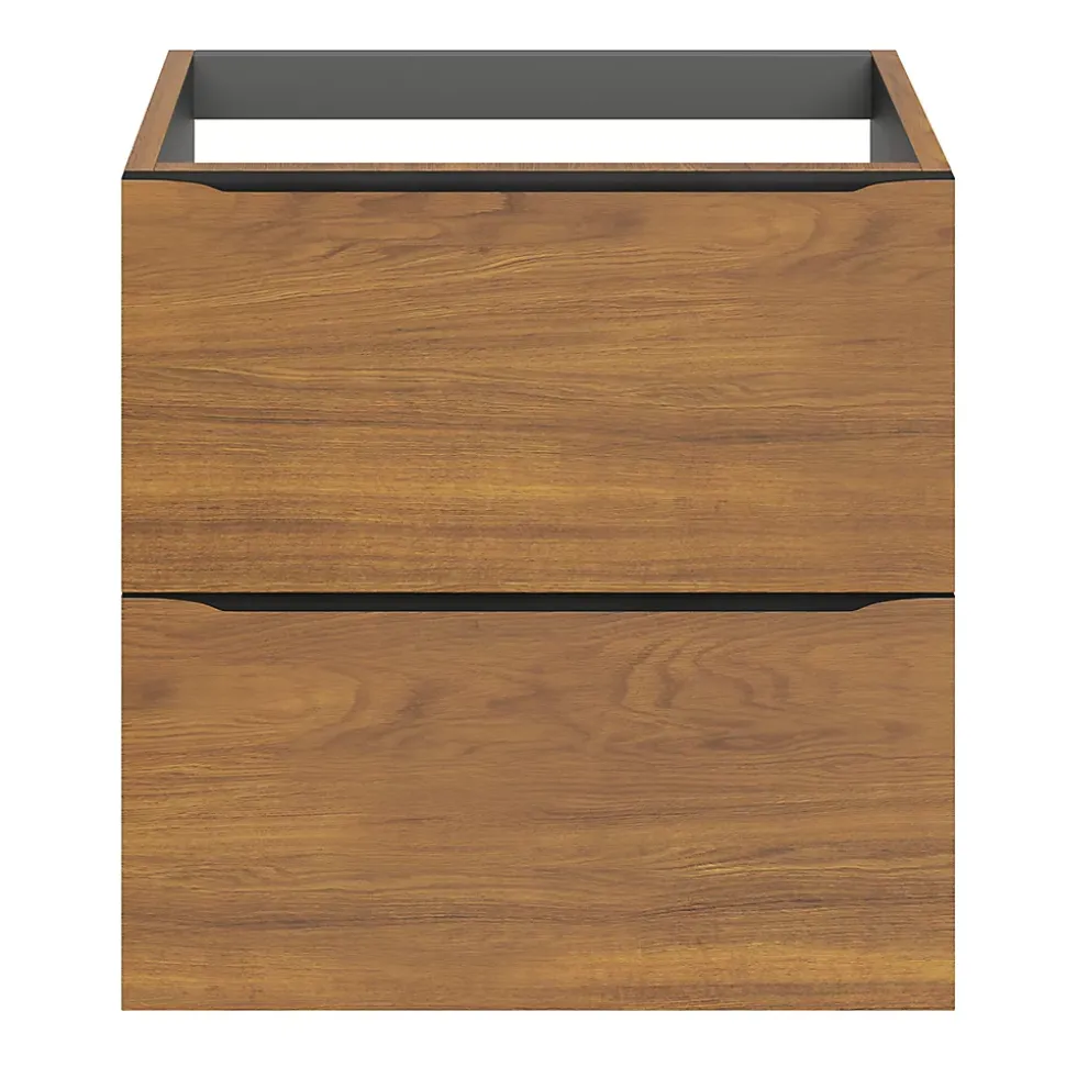 Meuble sous vasque suspendu effet noyer l.60 x H.60 x P.45 cm, GoodHome Imandra