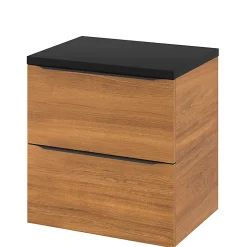 Meuble sous vasque suspendu effet noyer l.60 x H.60 x P.45 cm, GoodHome Imandra