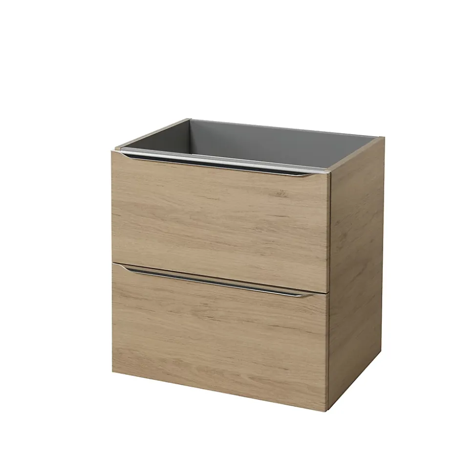 Meuble sous vasque suspendu effet chêne l.60 x H.60 x P.45 cm, GoodHome Imandra
