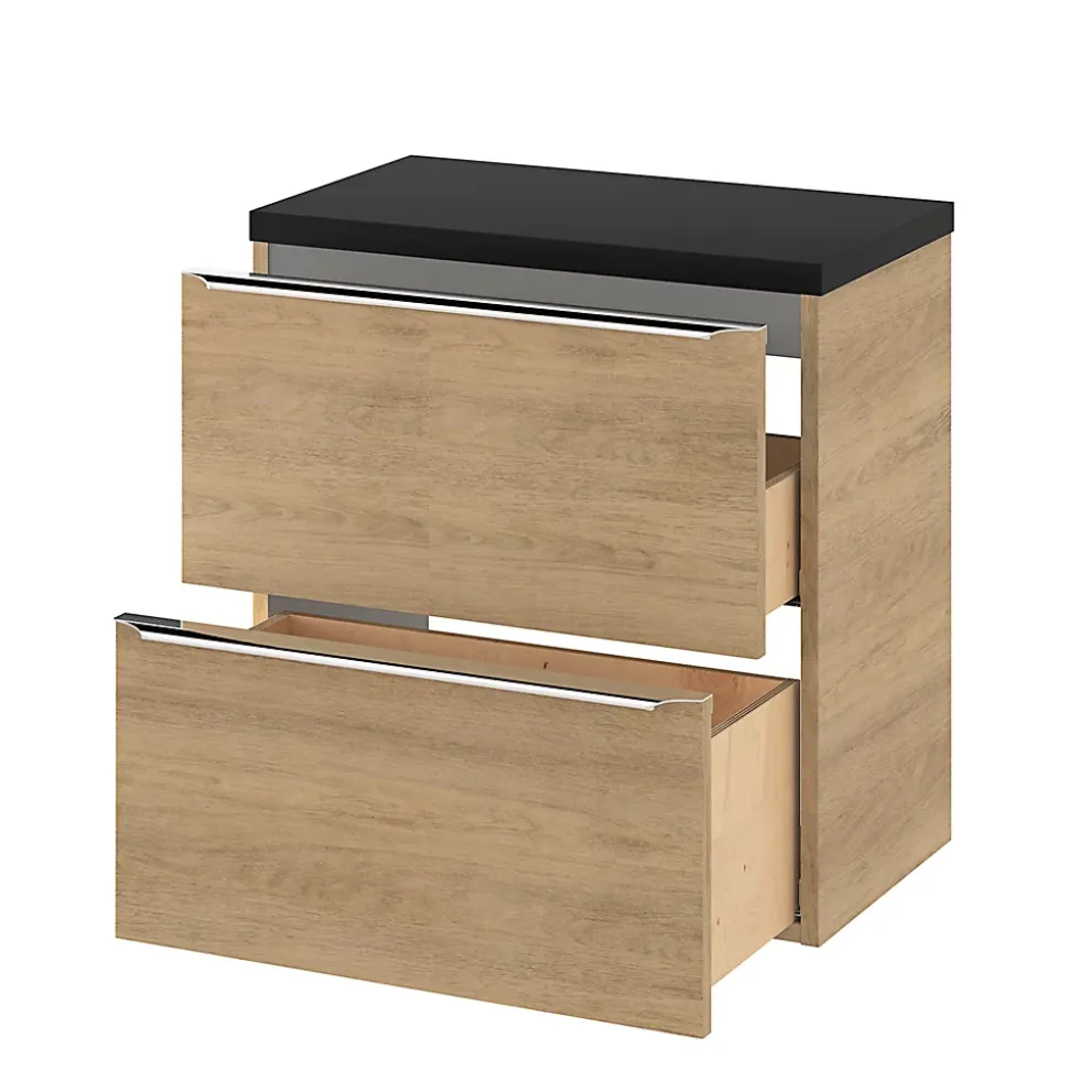 Meuble sous vasque suspendu effet chêne l.60 x H.60 x P.45 cm, GoodHome Imandra