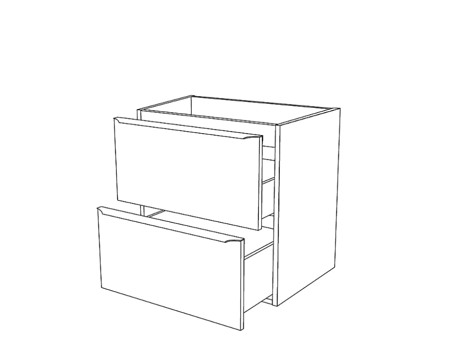 Meuble sous vasque suspendu effet chêne l.60 x H.60 x P.45 cm, GoodHome Imandra