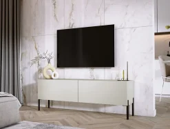 Meuble TV : Cachemire, Pieds Noir, 140 X 52 X 32 Cm