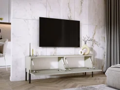 Meuble TV : Cachemire, Pieds Noir, 140 X 52 X 32 Cm