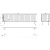 Meuble TV 163 cm 3 portes grège doré OVARLO