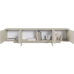 Meuble TV 200 cm 4 portes grège WUWU