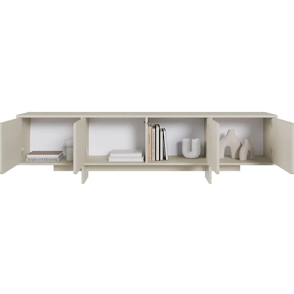 Meuble TV 200 cm 4 portes grège WUWU