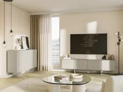 Meuble TV 200 cm 4 portes grège WUWU