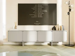 Meuble TV 200 cm 4 portes grège WUWU
