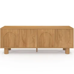 Meuble TV 140 cm ARCHIE 4 portes design arche effet bois
