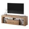 Meuble TV 140 cm avec LED chêne BIANKO