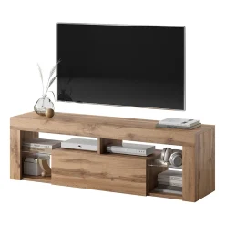 Meuble TV 140 cm avec LED chêne BIANKO