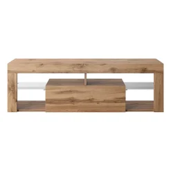 Meuble TV 140 cm avec LED chêne BIANKO
