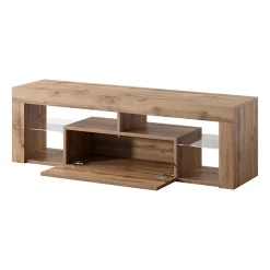 Meuble TV 140 cm avec LED chêne BIANKO
