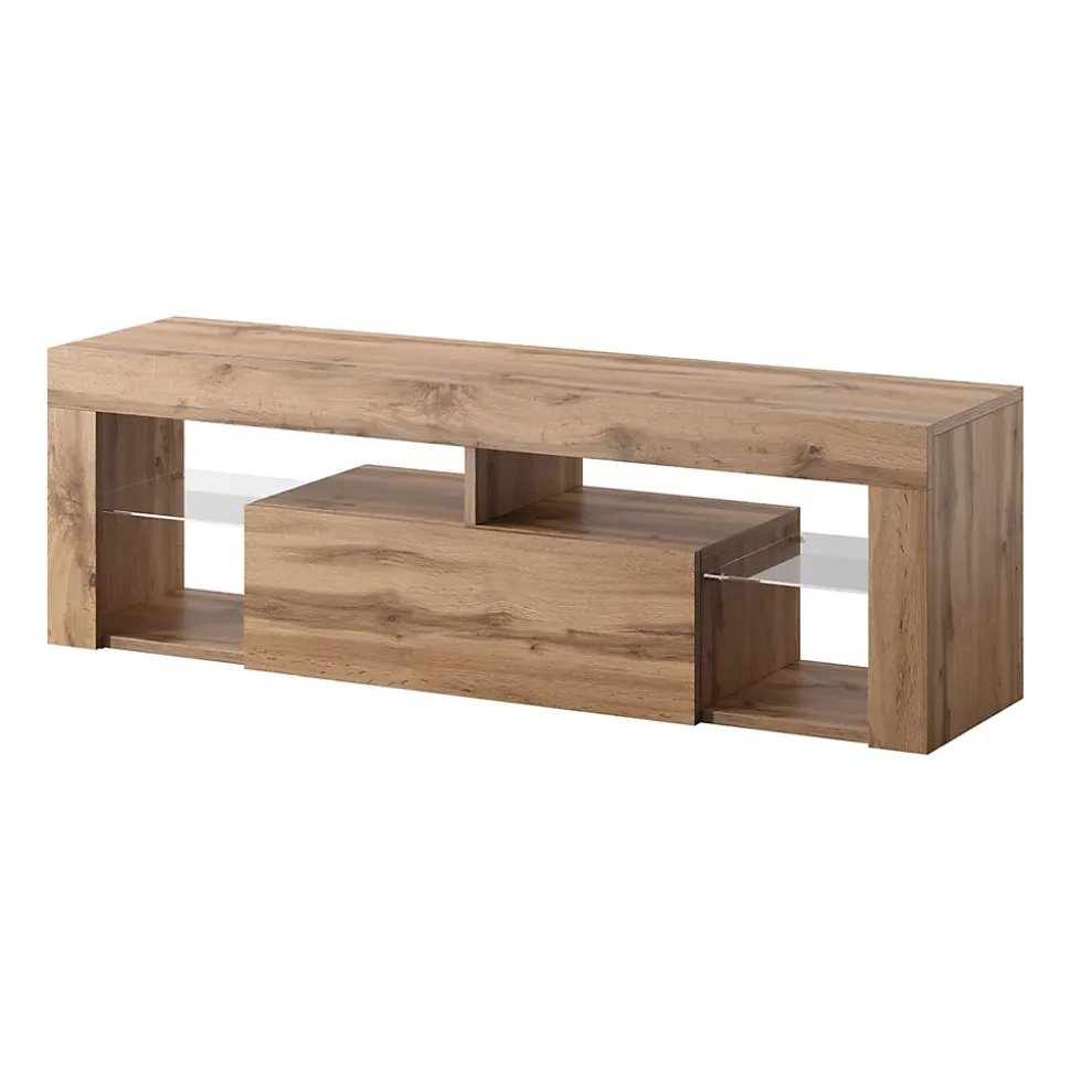 Meuble TV 140 cm avec LED chêne BIANKO