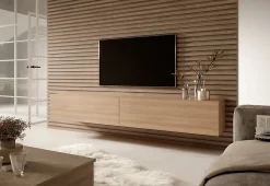 Meuble TV 200 cm chêne Linberg Bisira