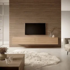 Meuble TV 200 cm chêne Linberg Bisira