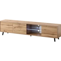 Meuble TV 175 cm chêne Wotan avec LED GALHAD