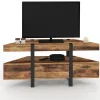 Meuble TV 110 cm d'angle AUSTRIA bois pied épingle avec tiroirs