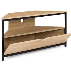 Meuble TV 100 cm d'angle DETROIT avec placard design industriel