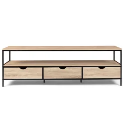 Meuble TV 160 cm DETROIT 3 tiroirs design industriel