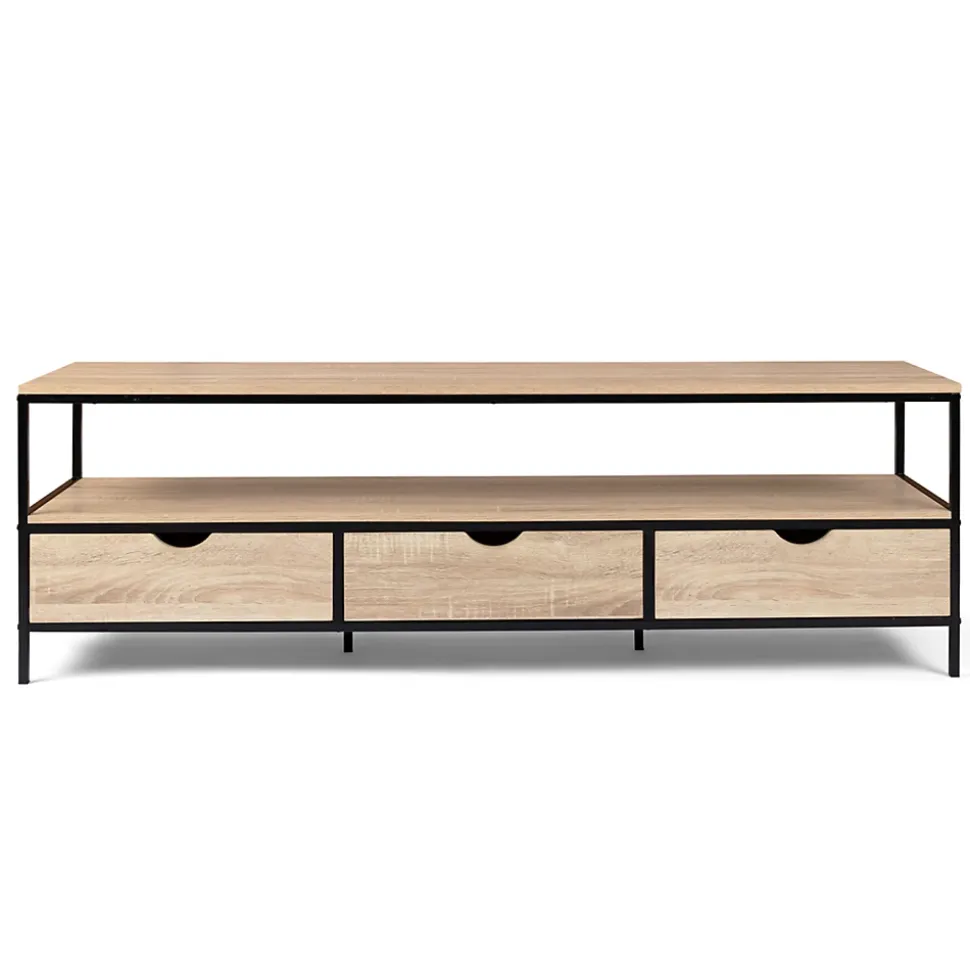 Meuble TV 160 cm DETROIT 3 tiroirs design industriel