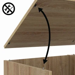 Meuble TV 140 cm EASY montage sans outils 2 portes coulissantes réversibles effet bois et noir
