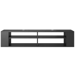 Meuble TV 140 cm noir avec 4 compartiments WALL