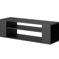 Meuble TV 100 cm noir avec 2 compartiments WALL