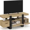 Meuble TV 116 cm PHOENIX avec tiroirs bois et noir