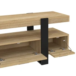 Meuble TV 116 cm PHOENIX avec tiroirs bois et noir