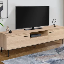 Meuble TV 180 cm SEATTLE avec rangements design industriel