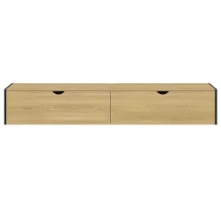 Meuble TV 180 cm suspendu DETROIT 2 portes design industriel