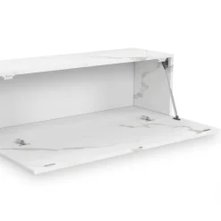Meuble TV 180 cm suspendu ELIO 2 portes bois effet marbre