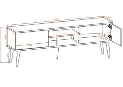 Meuble TV 160 cm Toronto - Blanc