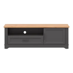 Meuble TV 1 porte 1 tiroir 150 cm Charlie Gris Anthracite