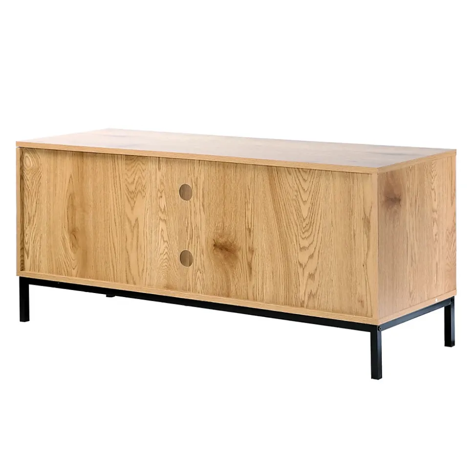 Meuble TV 2 Portes avec Cannage Rotin et 2 Niches L120cm - JAYA