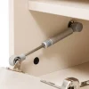 Meuble TV 2 portes en acier et MDF décor mélaminé 150 cm beige Oviala
