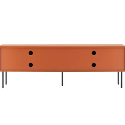 Meuble TV 2 portes en acier et MDF décor mélaminé 150 cm orange Oviala