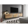 Meuble TV à suspendre SLANT 240 avec LED RGB 240x40x35 cm-Chêne-Chêne-1,8 W---240