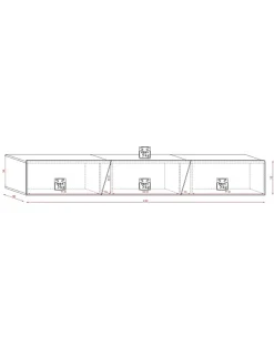 Meuble TV à suspendre SLANT 240 avec LED RGB 240x40x35 cm-Chêne-Chêne-1,8 W---240