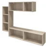 Meuble TV 4 tiroirs effet chêne GoodHome Atomia H. 150 x L. 225 x P. 37 cm