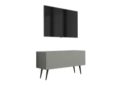 Meuble TV, Aloès, 100 x 52 x 32 cm, jambes noires