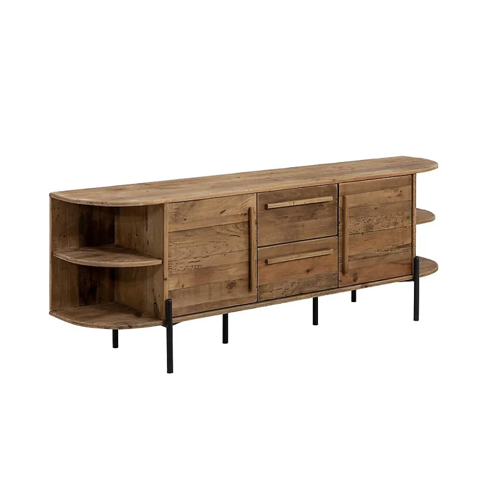 Meuble TV arrondi en bois recyclé Blaise