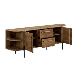 Meuble TV arrondi en bois recyclé Blaise