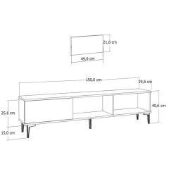 Meuble TV avec cheminée LED 150cm gris anthracite et noir - FYRA