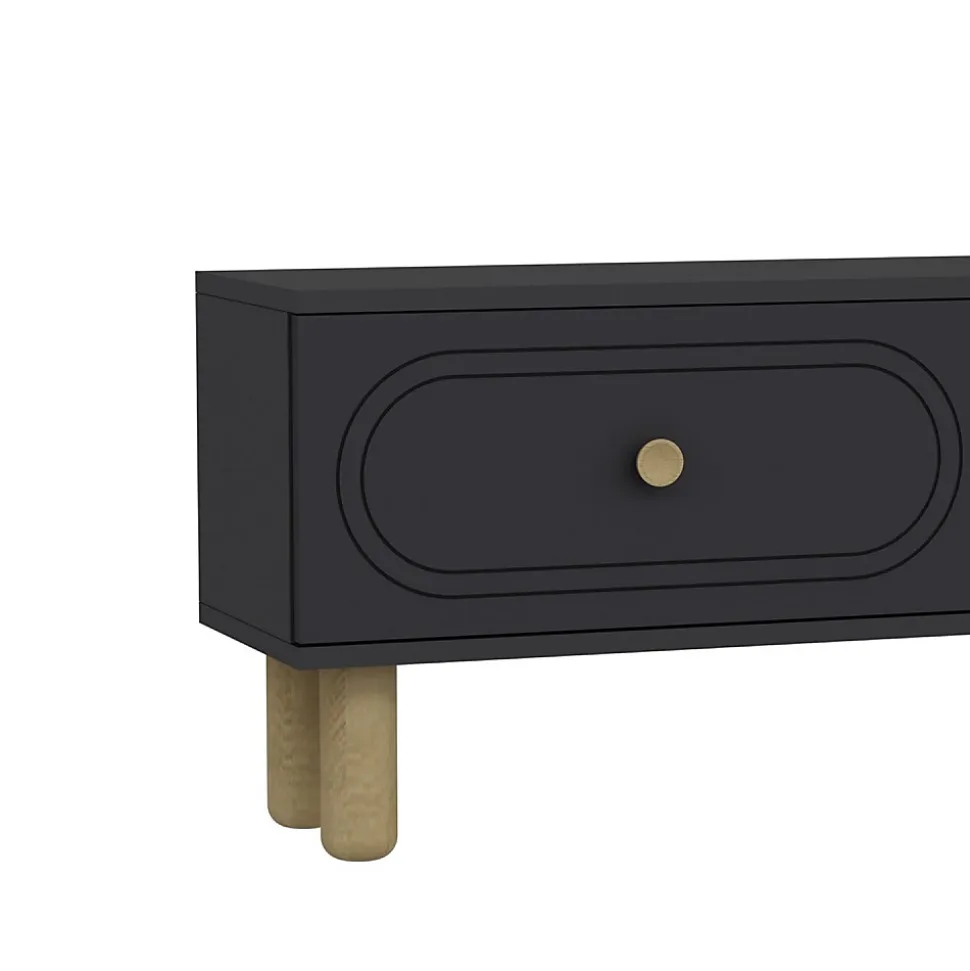 Meuble TV avec cheminée LED 150cm gris anthracite - FYRI