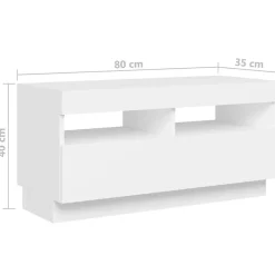 Meuble TV avec lumières LED Blanc 180x35x40 cm