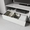 Meuble TV blanc 1 porte 2 tiroirs GoodHome Atomia H. 187,5 x L. 200 x P. 47 cm