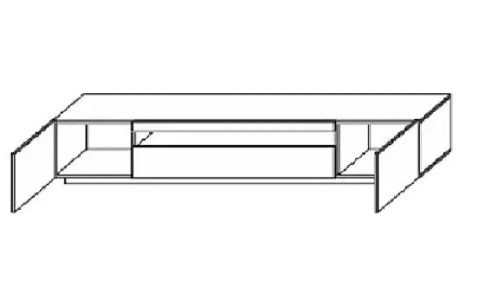 MEUBLE TV BLANC LAQUE 2M00 AVEC 3 ESPACES DE RANGEMENT FERMES ET UNE NICHE OUVERTE - KIMI